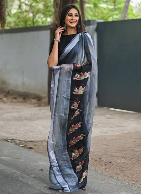 Gray Colour ASHIMA FINELADY New Designer Fancy Casual Wear Printed Saree Collection 3501